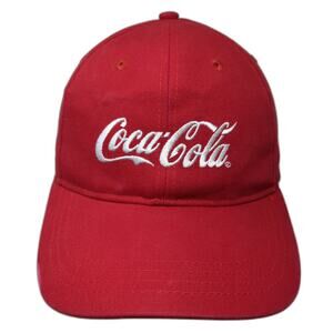 Quake City Caps Baseball Cap Red One Size Coca-Cola Logo Slideback Cotton Hat